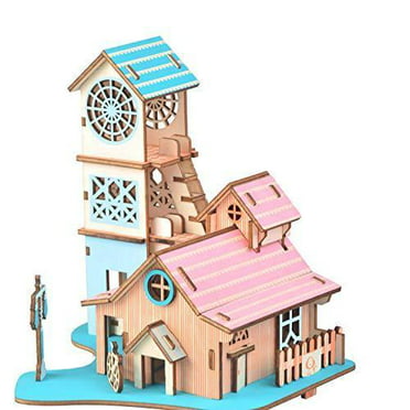 DYTrade DIY Model kit Hand Craft Kits-Romantic Coffee house-3D Wooden Jigsaw Puzzle for Adults and Kids 161 Pieces 